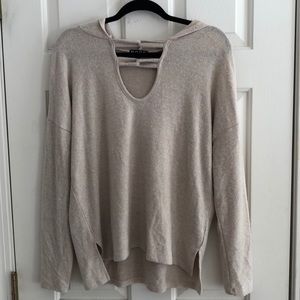 Poof Hooded Sweater with neck detailing